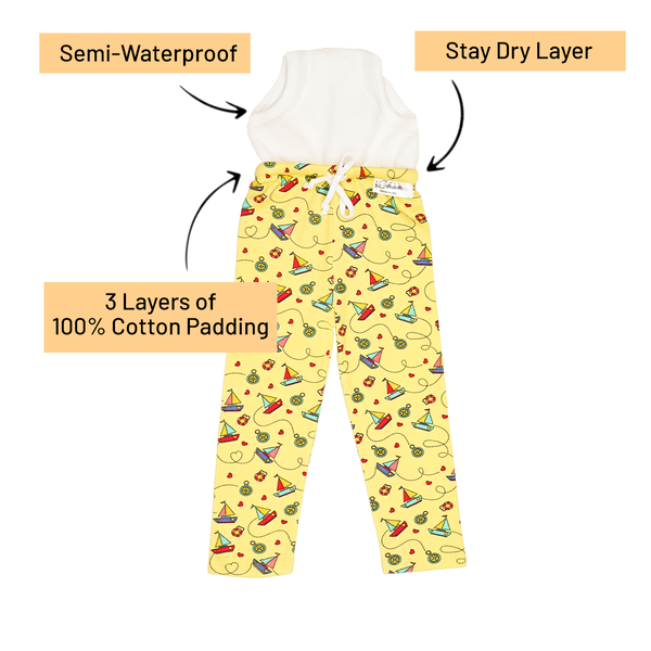 Potty Training Pajamas Sailing Hearts Padded Pajamas Snugkins