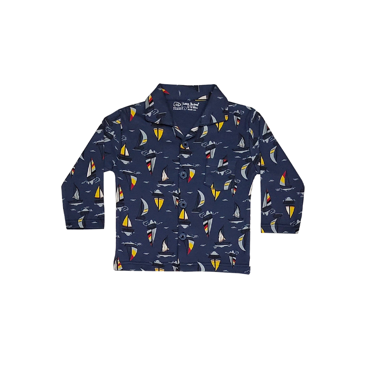 Full Sleeves Baby Little Sailors Printed Night Suit  for Baby/Kids - Navy Blue 2-3 Years