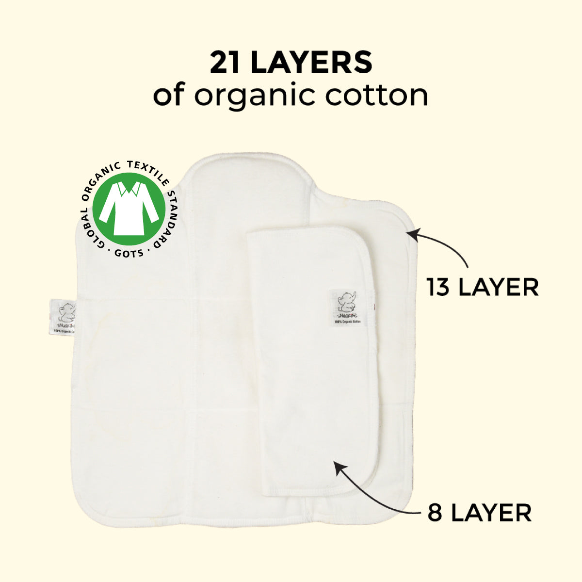 Mushi Sushi - Regular Cloth Diapers with Soaker Booster for 3month -3 years