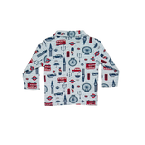 Full Sleeves Baby London Bus Printed Night Suit  for Baby/Kids - Sky Blue 2-3 Years