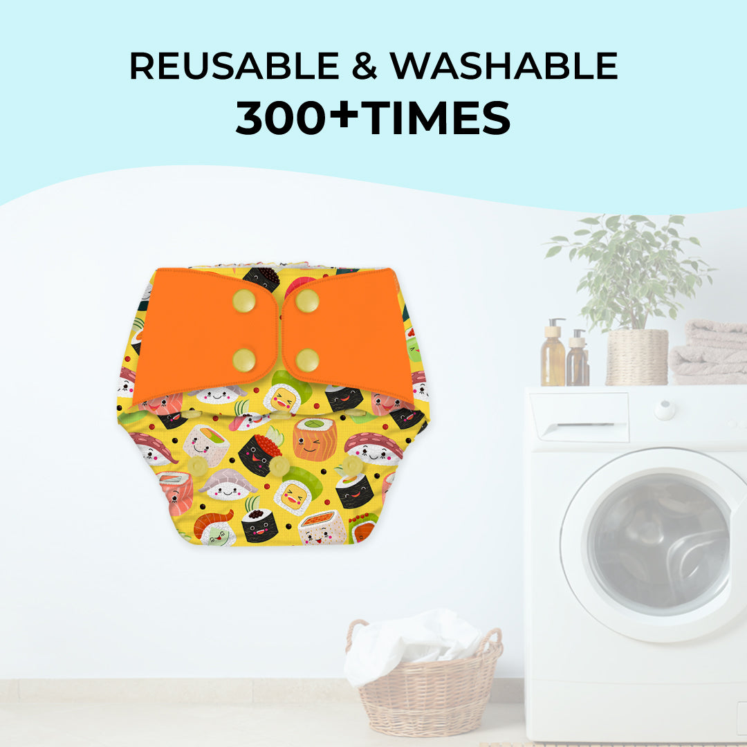 Mushi Sushi - Regular Cloth Diapers with Soaker Booster for 3month -3 years