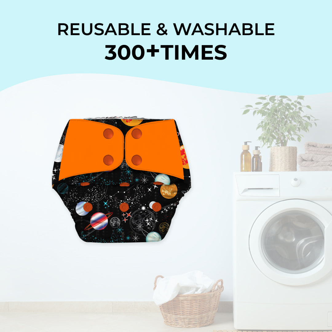 Galaxy ride - Regular Cloth Diapers with Soaker Booster for 3month -3 years