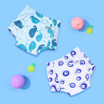 Potty Training Pants Evil Eye & Whale Print - Pack of 2