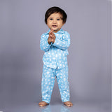 Full Sleeves Baby Octopus Printed Night Suit for Baby/Kids - Aqua Blue 18-24 Months