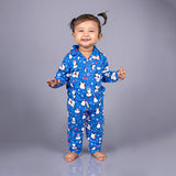 Full Sleeves Baby Pajamas with Penguin Print β Navy Blue