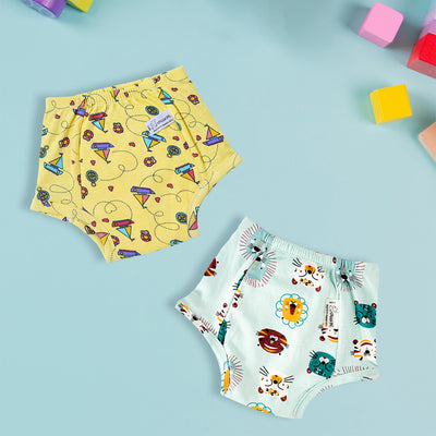 Potty Training Pants Sailing Boat & Roaring Lion Print - Pack of 2