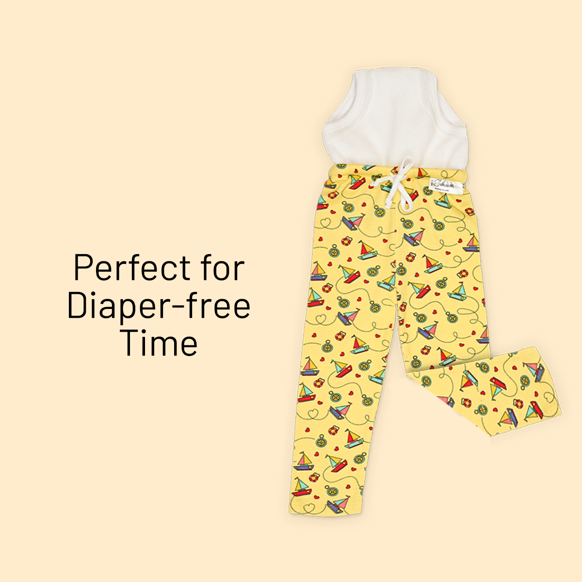 Potty Training Pajamas - Sailing Hearts Print