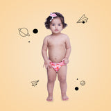 Heart Flamingo - New-Age Cloth Diapers with Soaker and Booster for 3month -2 years