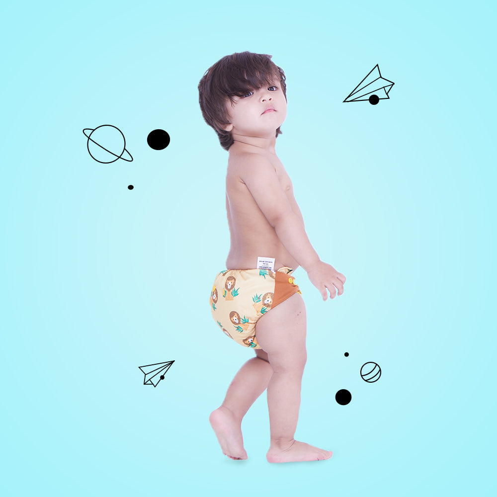 Lion Hearted- New-Age Cloth Diapers with Soaker and Booster for 3month -2 years