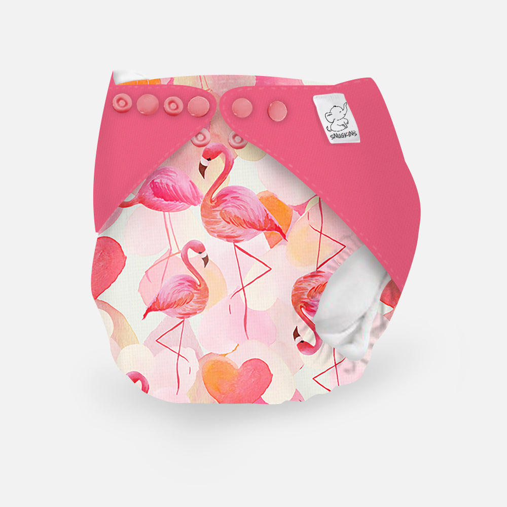 Heart Flamingo - New-Age Cloth Diapers for 3month -2 years