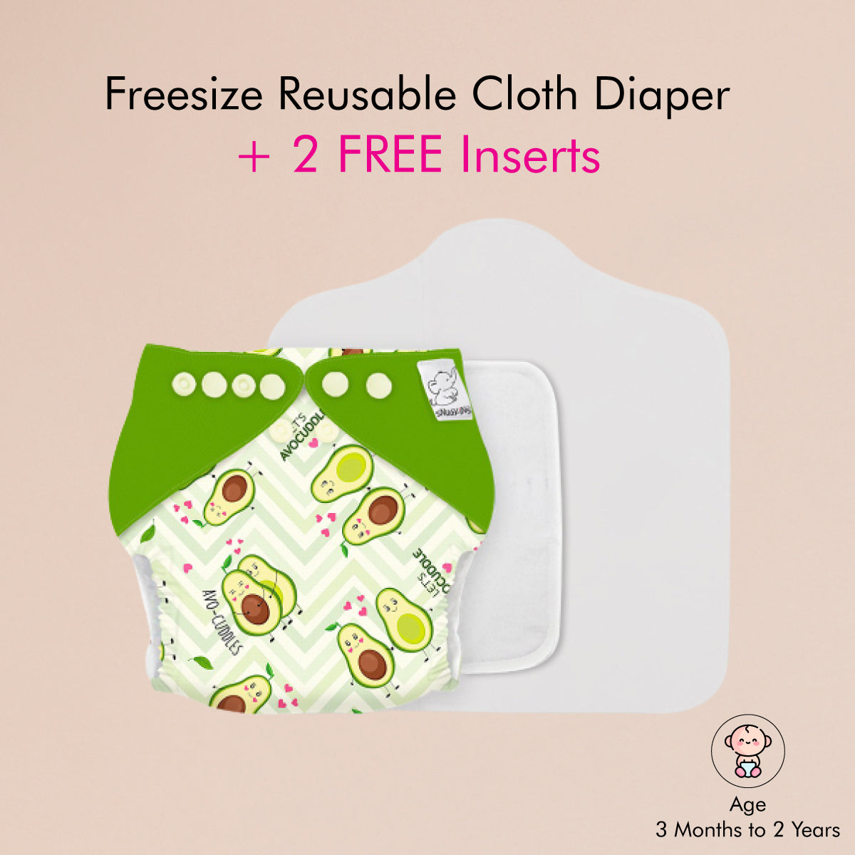 Avocuddle - New - Age Cloth Diapers with Soaker Booster
