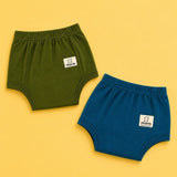 Potty Training Pants Green & Dark Blue Print - Pack of 2