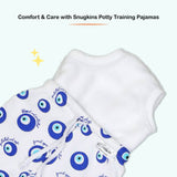 Snugkins Diaper Pant Potty Training Pajamas for Boys & Girls 100% Cotton Size 1 -Pack of 2 - Evil Eye & Whale