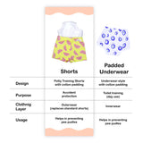 Snugkins Potty Training Shorts for Toddlers,Boys & Girls 100% Cotton - Pack of  1 - Watermelon