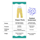 Snugkins Diaper Pant Potty Training Pajamas for Boys & Girls , 100% Cotton - Pack of  1 - Watermelon