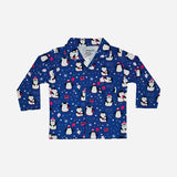 Full Sleeves Baby Penguin Printed Pajamas / Night Suit  for Baby/Kids - Navy Blue