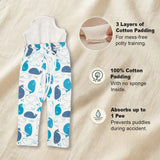 Snugkins Diaper Pant Potty Training Pajamas for Boys & Girls 100% Cotton Size 1 -Pack of 2 - Evil Eye & Whale