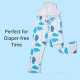 Snugkins Diaper Pant Potty Training Pajamas for Boys & Girls 100% Cotton Size 1 -Pack of 2 - Evil Eye & Whale