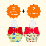 Regular Cloth Diapers with Soaker - Pack of 2