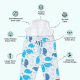 Snugkins Diaper Pant Potty Training Pajamas for Boys & Girls 100% Cotton - Pack of  1 - Whale