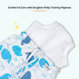 Snugkins Diaper Pant Potty Training Pajamas for Boys & Girls 100% Cotton - Pack of  1 - Whale