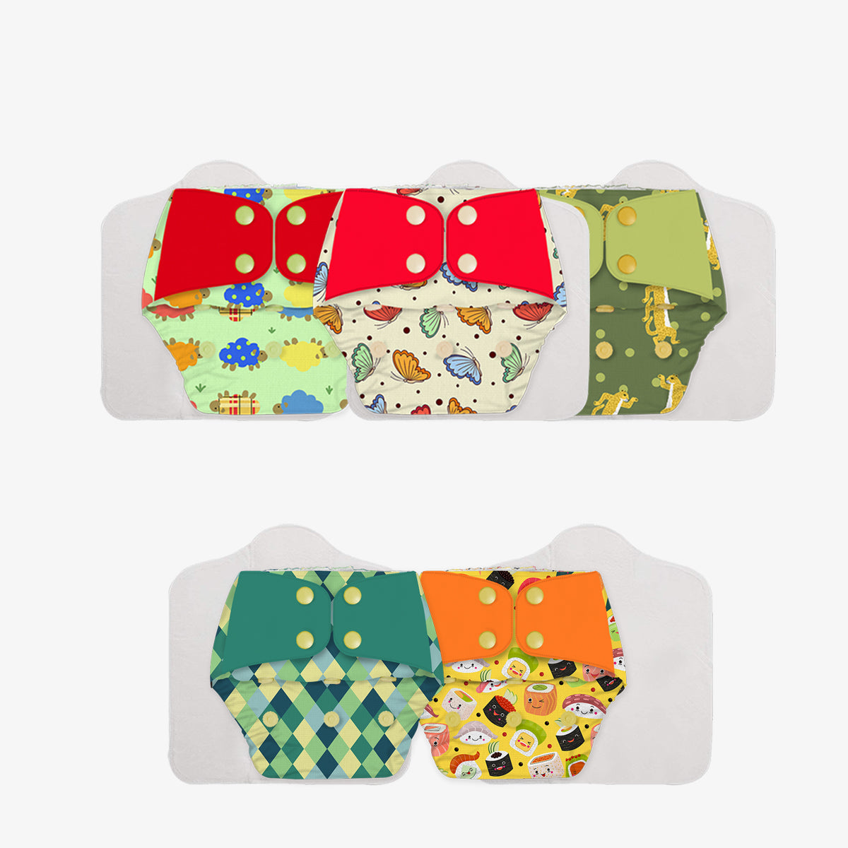 Regular Cloth Diapers - Pack of 5