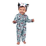 Full Sleeves Baby London Bus Printed Pajamas / Night Suit  for Baby/Kids - Sky Blue