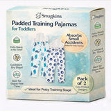 Snugkins Diaper Pant Potty Training Pajamas for Boys & Girls 100% Cotton Size 1 -Pack of 2 - Evil Eye & Whale