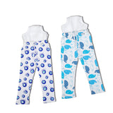 Snugkins Diaper Pant Potty Training Pajamas for Boys & Girls 100% Cotton Size 1 -Pack of 2 - Evil Eye & Whale