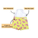 Snugkins Potty Training Shorts for Toddlers,Boys & Girls 100% Cotton - Pack of  1 - Watermelon