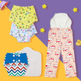 Snugkins Cloth Diapers, Potty Training Pants, Pajamas Combo Pack of 4