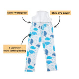 Snugkins Diaper Pant Potty Training Pajamas for Boys & Girls 100% Cotton Size 1 -Pack of 2 - Evil Eye & Whale