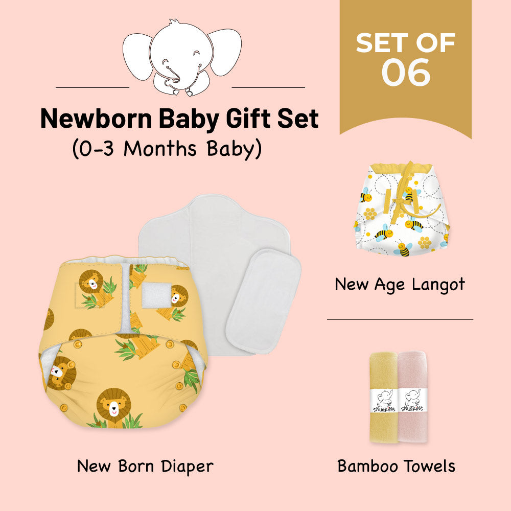 FARETO® New Born Baby Gift Pack Cat Print Mattress with Mosquito Net &  Sleeping Bag